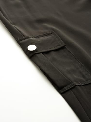 Image of Aarika Womens Casual Wear Black Colour Solid Crep Cargo Pant