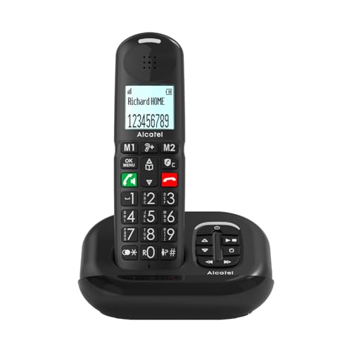 ALCATEL XL685 Voice - Téléphone Fixe sans Fil DECT Senior Format XL avec Répondeur - Écran Haute lisibilité - Grandes Touches - Audio Boost - Mains Libres - Blocage...