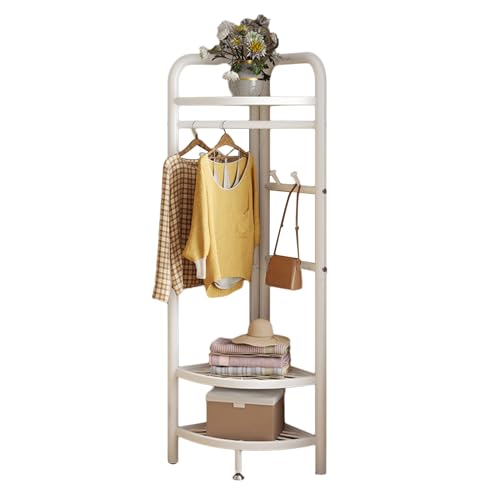 Porte-manteau d'angle sur pied gain de place pour désencombrer le couloir