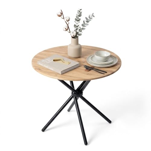 FurnitureR Mesa de Comedor Redonda 80 cm