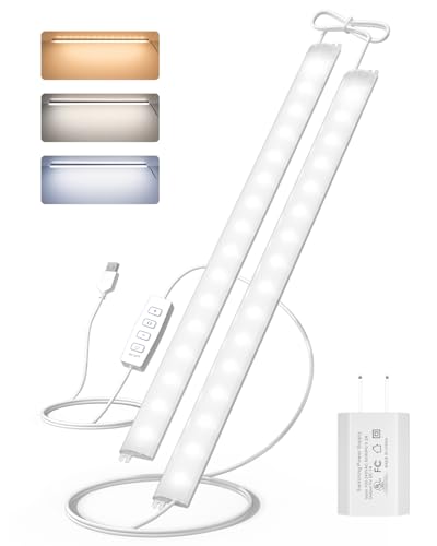 GOODEA Plug-in Under Cabinet Lights, 12inch LED Dimmable Closet Lights with Memory Function, 3 Color...