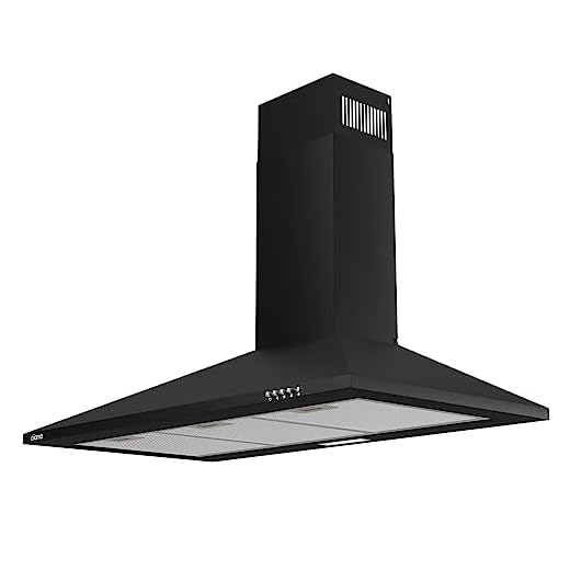 CIARRA CBCB9201 Campana Extractora de Pared 90cm 370m³/h Clase A- 3 Velocidades - Evacuación al Exterior y Recirculación Interna-Negro