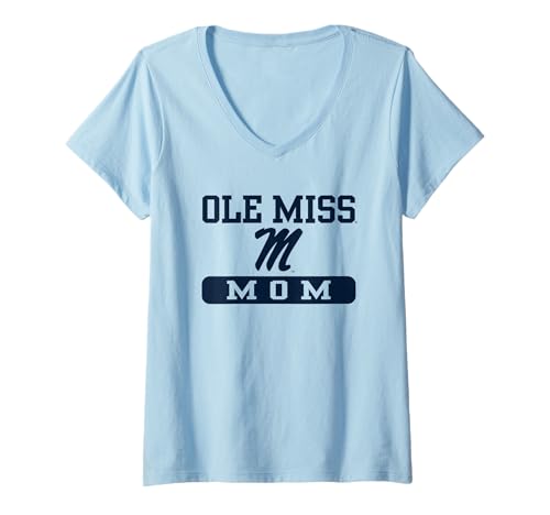 Womens Mississippi Ole Miss Rebels Mom Officially Licensed V-Neck T-Shirt