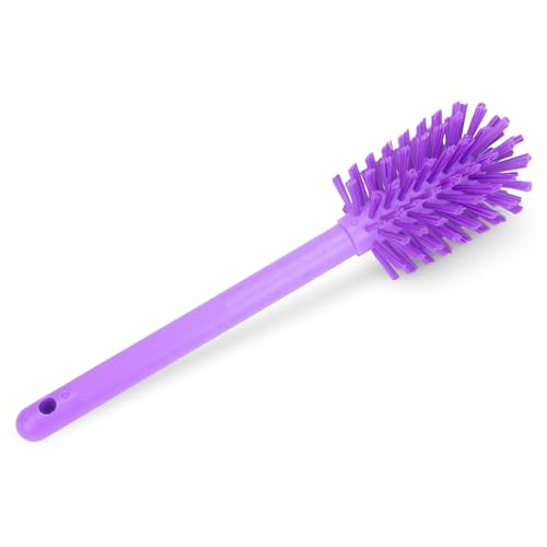 SPARTA Large Water Bottle Brush Ideal for Wide-Mouth Jars, Bottles and Tumblers, Dishwashing Tool with Handle for Home and Commercial Kitchens, Plastic, 12 Inches, Purple, (Pack of 6)