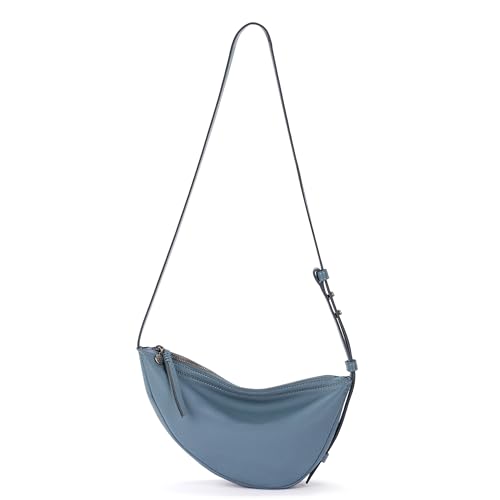 Image of The Sak Tess Sling Bag in Leather, Adjustable Crossbody Strap, Maritime