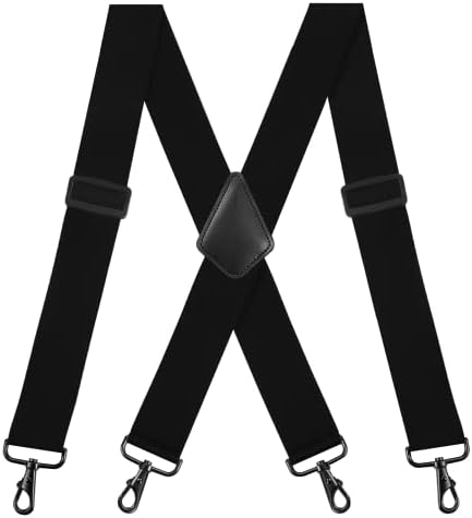 HBselect Suspenders for Men Heavy Duty, Mens Suspenders for Big and Tall with Snap Hooks, Adjustable Elastic Suspenders