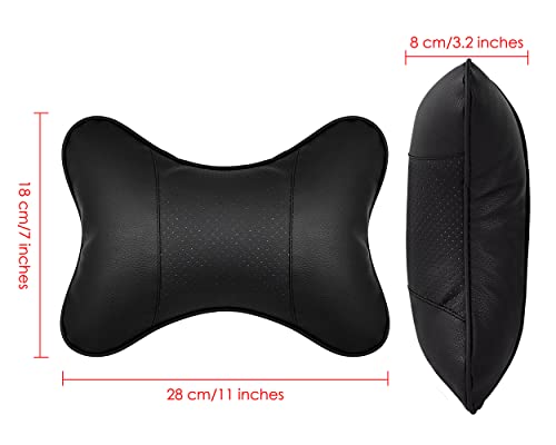 ds-distinctive-style-Car-Neck-Pillow-2-Pieces-PU-Leather-Travel-Pillow-for-Head-Rest-Neck-Support-for-Car-Seat-Black