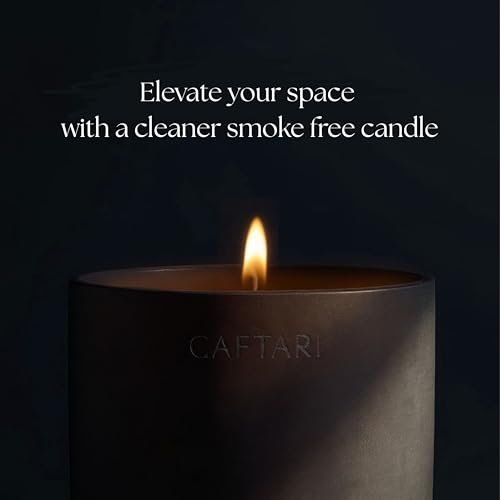 CAFTARI Luxury Aromatherapy Candle | Oudh, Cedarwood &amp; Patchouli | 60 Hour Burn | Clean Coconut Soy Wax | Vegan, Gift-Ready Candle for Stress Relief, Home Spa Feel | Scent of Nirvana