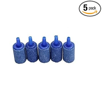 Taiyo Pluss Discovery? Aquarium air Stone, Size: (1.5 Inch), Aquarium Cylinder Bubble Air Stone (Color: Blue) (Pack of 5)