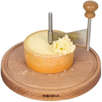 BOSKA Cheese Curler Amigo - The Original with 10-year Warranty - Cheese Wheel for i.a. Tete de Moine, Girolle & Chocolate - Cheese Shaver made of Stainless Steel