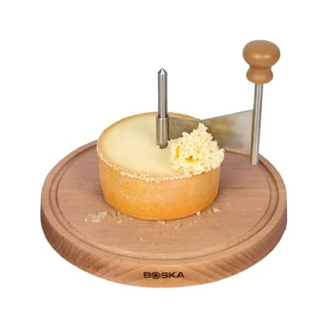 BOSKA Cheese Curler Amigo - The Original with 10-year Warranty - Cheese Wheel for i.a. Tete de Moine, Girolle & Chocolate - Cheese Shaver made of Stainless Steel Cover