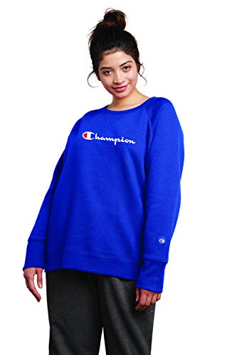 Champion Women's Plus Size Fleece Crew Sweatshirt Sweater, surf The Web, 1X