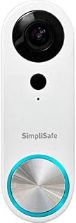 SimpliSafe Pro Smart Home Security Wi-Fi Video Doorbell Wired Camera, White