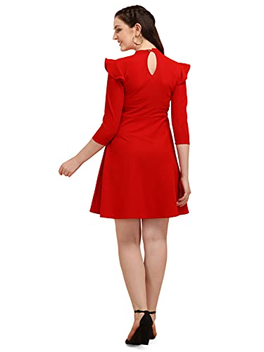 Image of OOMPH! Women's Western & Fusion wear Lycra A-Line Knee-Long Dress md349