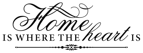 Wall Art Custom Vinyl Stickers Decals Lettering Family Quotes Phrases DIY Decorative Decoration Decor | Home is Where The Heart is | ref:007