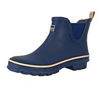 Jileon Ankle Height Wellies for Women - Wide Foot EEE Fit - Ideal for Wide Calves and Feet - Navy Matt 8