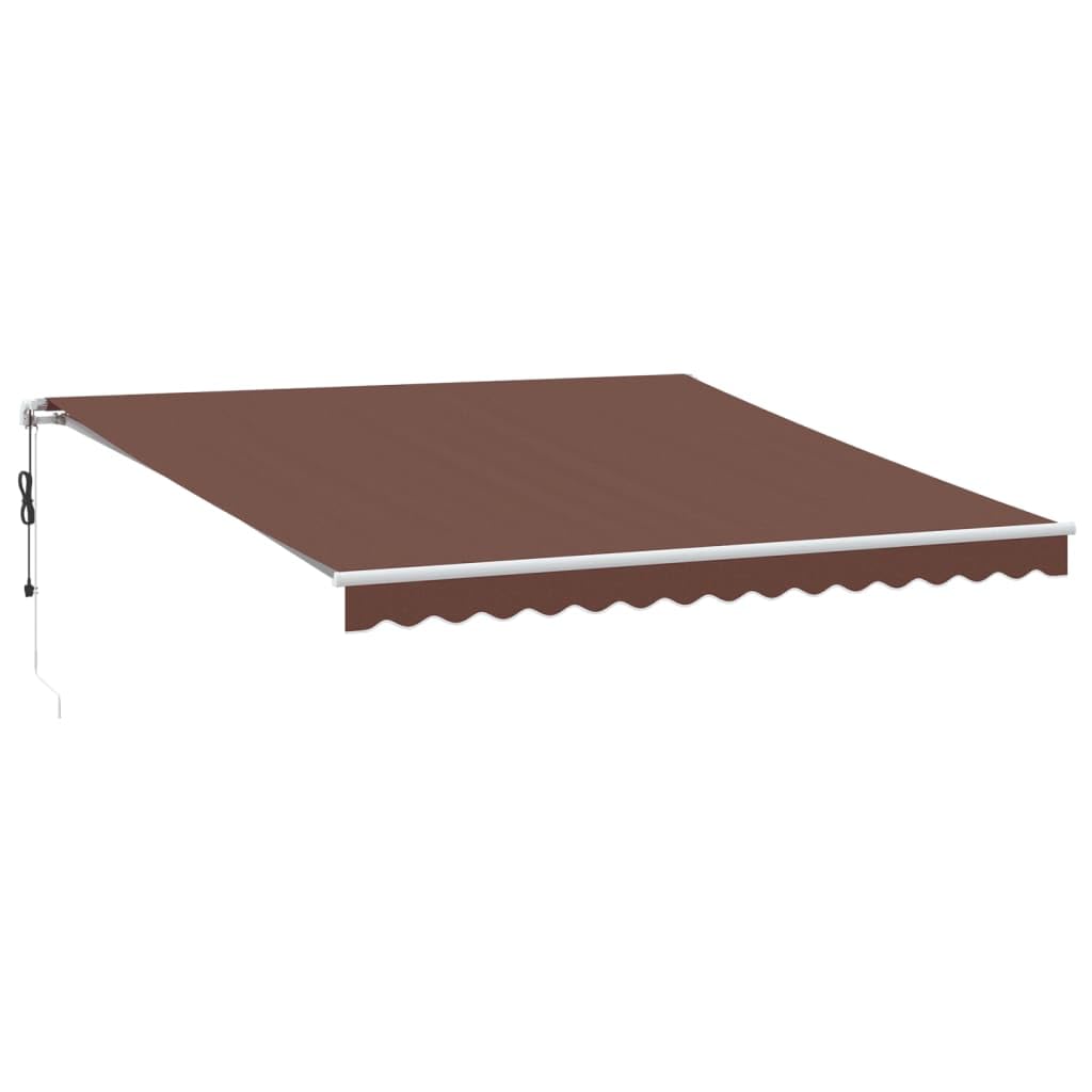 Festnight Store Banne Motorisé 4x3,5 Store banne Electrique avec Télécommande Auvent Rétractable à Bras Repliable pour Balcons Terrasse et Jardin-Marron et blanc-400 x 350 cm