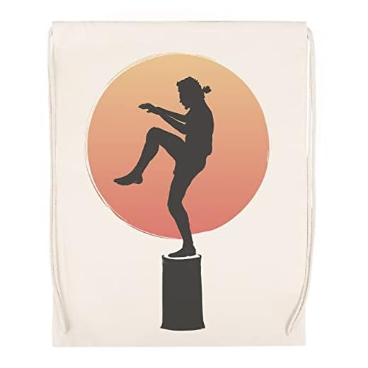 Cobra Kai Karate Kid Sunset Workout Beige Deporte Bolsa el Gimnasio Duradera Respetuosa con el medio ambiente Drawstring Gym Bag