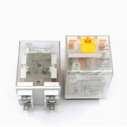 Relé DRH174024LT 24V DCV de 4 pines para automatización industrial paquete de 2 unidades