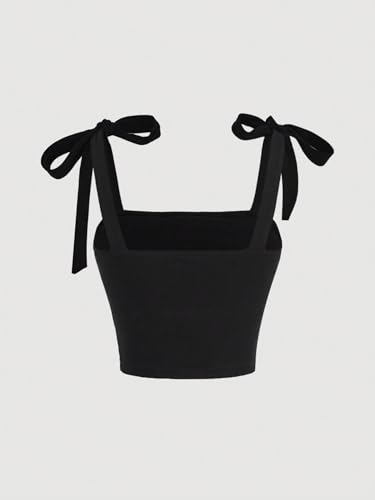 Verdusa Women's Knot Tie Shoulder Crop Cami Top Sleeveless Ruched Y2k Going Out Tops2