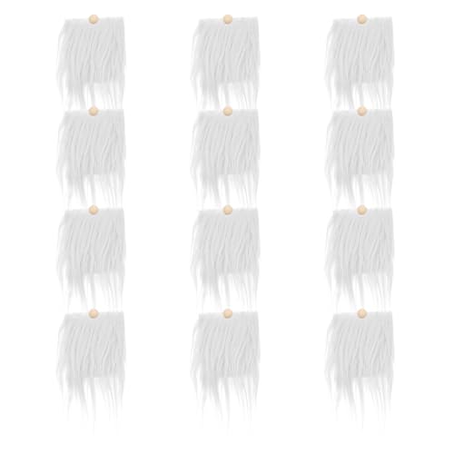 TOYANDONA Barba Blanca de Piel Sintética Esponjosa para Manualidades Kit de Decoración DIY para Navidad y San Valentín Material Precortado para Barba de Duende