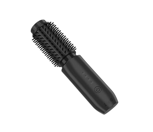 Leeko Cordless Heated Hair Curling Brush, 3 in 1 Hot Hair Brush 40mm, Portable Heated Hair Curler and Straightener Brush with 4 Temperatures,7000 mAh USB Rechargeable Cordelss Hair Curler (Black)