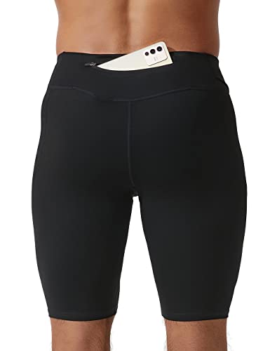 MIZOK Men's Elastic Compression Shorts Sports Performance Active Workout Tight Shorts with Pocket2