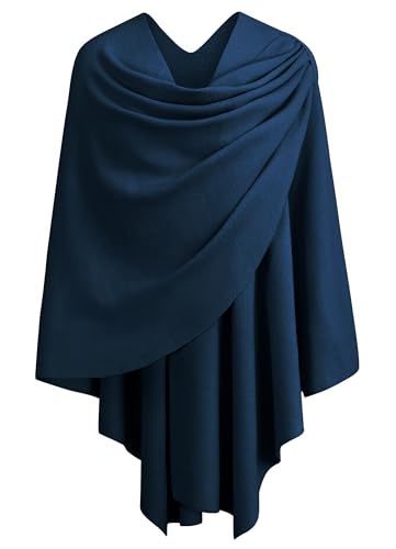 Image of PULI Womens Cross Front Poncho Shawl Wrap Elegant Wedding Formal Gift