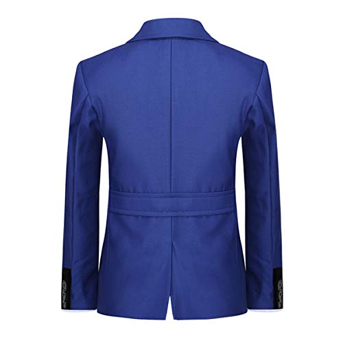 Jungen Kostüm 3-teilig Klassisch Slim Fit Hochzeitsanzug Tuxedo Jacke Hose und Weste Mode Jungen Anzug Blau 6 Jahre