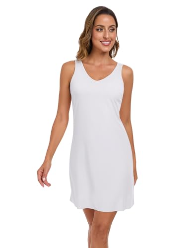 Image of MANCYFIT Full Slip for Women Slip Dress for Under Dress Seamless Hem Tank Top Underdress