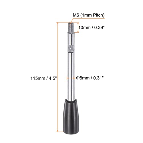 Image of HARFINGTON Clamping Handles M6 Thread 115mm (4.5 inch) Length Chrome Plated Revolving Crank Handle Grip Handwheel Screw Stem for Lathe Machine