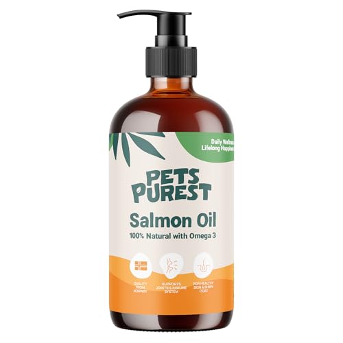 Pets Purest Noorse zalmolie 1000 ml voor honden en katten, omega 3-6-9