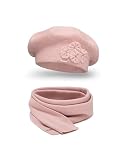 VIVISENCE Damska czapka beret, elegancka czapka zimowa, ciepła i przytulna, zimowa i jesienna, ciepła, gruba czapka z dzianiny, klasyczna czapka dla kobiet, wyprodukowana w UE, Rosa, Rozmiar