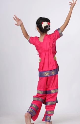 Image of Culture Creation Girls Bharat Natyam Dance Dress | Bharat Natyam Classical Dance Costume for Girls Fancy Outfit Competitions /Annual Functions /School Events