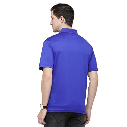 Image of Classic Polo Mens Solid Polo Neck Half Sleeve Regular Fit 100% Cotton Royal Blue Core T-Shirt (SEDOS-Snorkel Blue AF P XL)