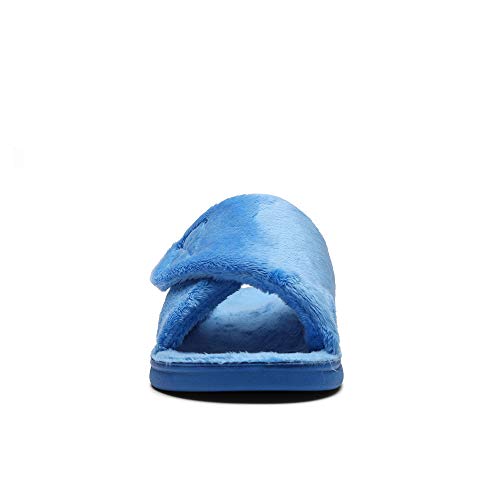 Image of SOLLBEAM Women's Plantar Fasciitis Fuzzy House Orthopedic Adjustable Slippers With Arch Support Orthotic Heel Cup Sandals For Ladies