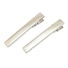 Chenkou Craft 50pcs Prong Hair Clips Alligator Hair Clip DIY Hair Jewelry Craft Dec Silver، 2 1/8 "55mm