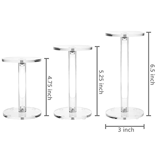 Mygift Clear Acrylic Jewelry Display Riser, Retail Showcase Pedestal And Collectible Display Stand, Set Of 6 #TOP2