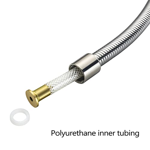 Replacement B-0044-H Pre-Rinse Hose for T&S Brass, 44 Inches Flexible Stainless Steel Hose with Heat Resistant Handle