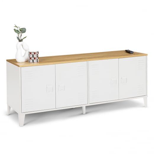 IDMarket Buffet Ester Blanc 140 cm