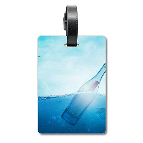 Bouteille en verre ocean étiquette d'identification pour valise de voyage et croisière