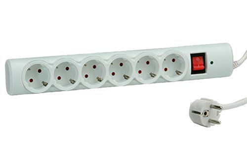 Secomp 19.99.1071 limitador de tensión 6 Salidas AC 250 V 1,5 m Blanco - Regleta (6 Salidas AC, Tipo F, 3600 W, 1,5 m, Tipo F, Blanco)