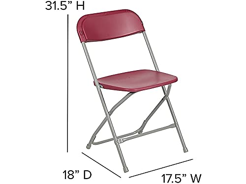 Image of Flash Furniture Hercules Series Plastic Folding Chair - Red - 2 Pack 650LB Weight Capacity Comfortable Event Chair - Lightweight Folding Chair