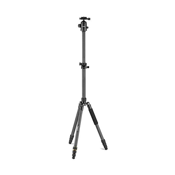 NATIONAL GEOGRAPHIC Reisestativ, 5-teilige Beine, Kohlefaser, kompatibel mit Canon, Nikon, Sony DSLR, 90 Säulen, Drehschlösser, 360-Grad-Kugelkopf, Schnellwechselplatte, 8 kg Tragkraft, Tragetasche – Bild 6
