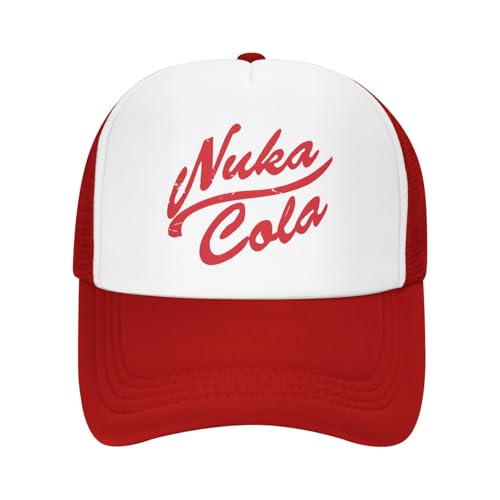 Nuka Drinks Cola Baseball Cap Unisex Casual Sun Hats Summer Travel Mesh Trucker Hats Adjustable Truck Caps Red