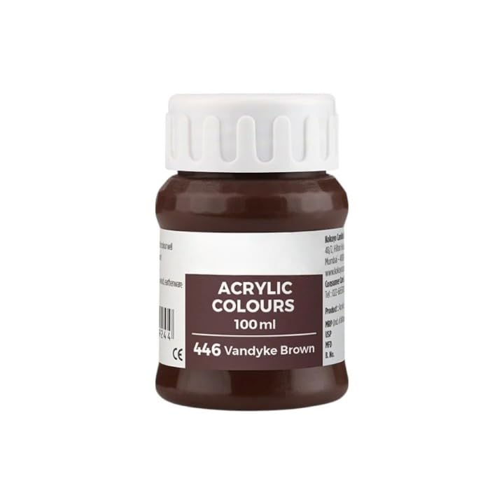 Image of Acrylic Colour (Fabric Colour) | 100 ml.- 100ml, Multi-Surface, Skin-Friendly & Vegan | (446 Vandyke Brown)