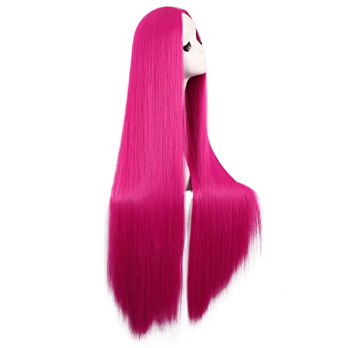 Image of MapofBeauty 40 Inch /100 cm Fashion Straight Long Costume Anime Cosplay Anime Wig (Hot Pink)