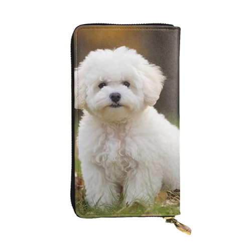 Portefeuille blocage RFID bichon frisé contre le piratage de cartes bancaires