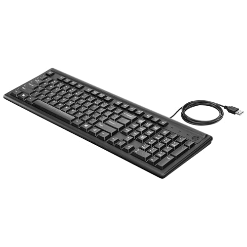 Clavier HP 100 filaire USB noir avec pavé numérique complet pour ordinateur fixe - 3