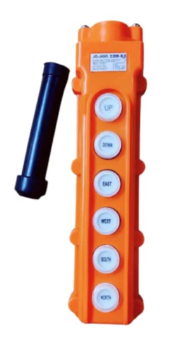 MME 250V 5A 500V 2A Hoist Crane Push Button On-Off Switch Orange (6 Way)